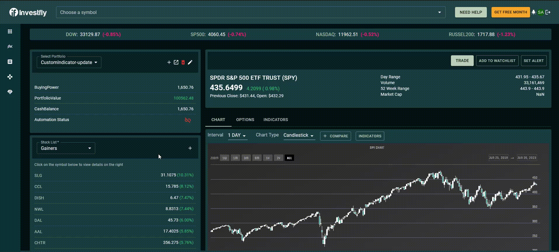 Creating an Investfly watch list