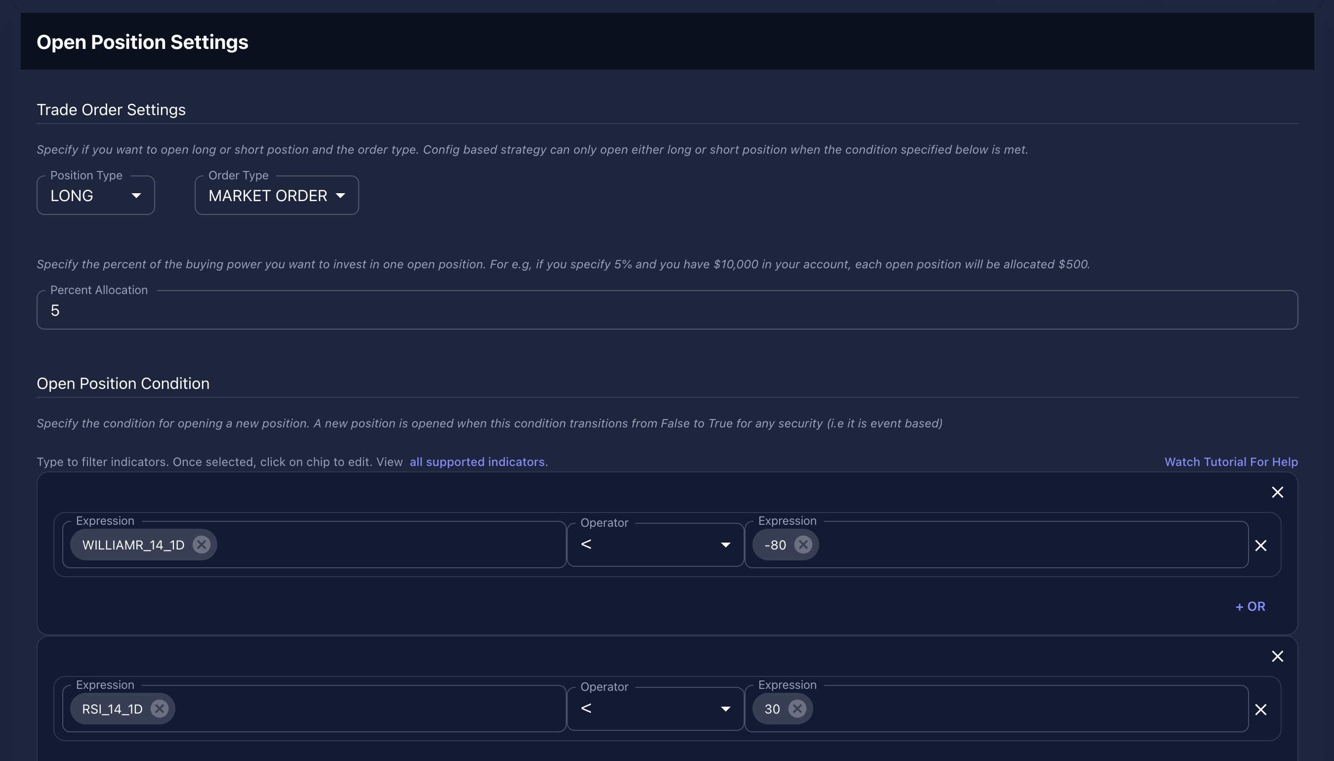 No Code Algorithmic Trading Strategy Builder